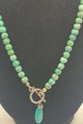 Vintage 6 Mm Native American Navajo Turquoise   Sterling Silver Necklace Pendant