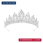 Wovowovo Princess Crown Queen Birthday Tiara For Women  Silver Crystal Tiaras An