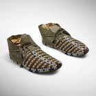 Antique Lakota Sioux Beaded Moccasins C  1880   Brain-tanned Plains Indian Art