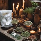 32pcs Dried Herbs For Witchcraft  Witchcraft Supplies Kit Tan  Brown  Gray 