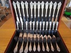 Dinner Size  Wallace Grande Baroque Sterling Flatware Set-s-12 servers-80p-mint