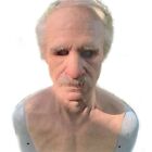Old Man Mask Latex Halloween Cosplay Party Realistic Full Face Cover Headgear
