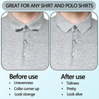 120 Pcs Clear Collar Stays For Polo Shirts  No Curl Adhesive Stickers  