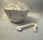 Belleek Shamrock Shell Pattern Teapot With Harp Broken Handle