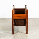 Mid Century Modern Magazine Rack Rosewood Salin Vintage Danish Leather Sling