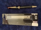 Montblanc Meisterstuck Classique Rollerball Pen Black Gold Coated 2 Refills New