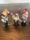 Vintage Plastic Gnome Miniatures Hong Kong Set Of 9