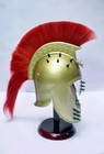 Handmade Medieval Roman Trojan Knight Helmet     Antique Steel Armor With Plum Cre