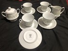 4 Sets Noritake Savannah Tea Coffee Cups   Saucers Platinum Trim  2031