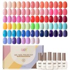42 Pcs Gel Nail Polish Set - 39 Vibrant Summer Colors  Uv Gel  Rainbow Collectio
