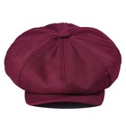 Men_s Newsboy Flat Cap 100_ Cotton Gatsby Ivy Golf Cabbie Hat  burgundy  7 18 