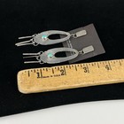 Vintage Sterling Silver Navajo Turquoise Dangle Stud Earrings Maker Signed Stamp