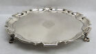 1736 London Sterling Silver Reynolds Family Crest 8  Footed Salver   Tray