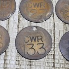 Lot Of 21 Number 114-134 Cwr Tag Brass Metal Numbered Keychain Stamped Cattle