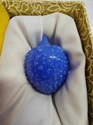 Vtg Strawberry Blue Peking Glass Snuff Bottle W  Box-  A10