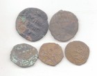 5 Islamic Copper Coins-lot F3