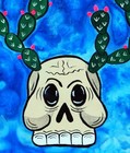 Day Of The Dead Painting Cactus Growing Out Of Skull By Becca Mexican Folk Art