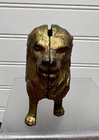 Antique Cast Iron Lion Gold Painted Coin Bank