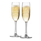 Set Of 2 Mr And Mrs Personalized Champagne Toasting Wedding Flutes