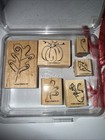 Stampin Up Country Blessings Set Of 6 Stamps Oak Leaves   Acorn pumpkin Scroll