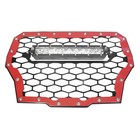 Modquad Mq Grill Black red With Light For Polaris Turbo Rzr-fgls-t-rd