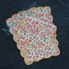 Set Of 4 Cottage Garden Lawn Game Liberty Cocktail Napkins With Yellow Scallops
