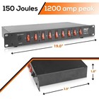 New Pylepro 1u Rack Mount Ac Power Supply Strip 15a 1800va Cords And Wire Pdbc70