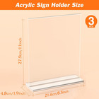3 Pack Acrylic Sign Holder 8 5 X 11 Inches  Clear Menu Stand  Vertical Flyer