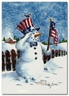 Star Spangled Snowman Flag Fairytale Christmas Home Garden New Modern Postcard
