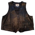90th Vintage Black Leather Vest With Yellow  boricua On Wheels  Patch
