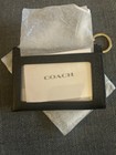 Coach Mini Skinny Id Case Black Leather Wallet Nwt Card Holder