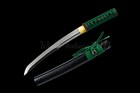20  Self-defense Green Short Sword T10 Steel Unokubitsukuri Japanese Tanto Knife