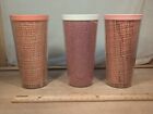 1950s Vintage Raffia Ware Burlap Woven Tumbler Cup Kitchen Collectible Retro 3