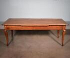 Antique French Provincial Farm Table desk dining Table In Solid Cherry Wood