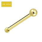 18g 14 Karat Solid Yellow Gold 14k 2 0 Mm Ball Top Nose Bone Stud Ring Jewelry
