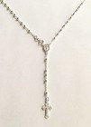 925 Sterling Silver Rosary 3mm 20    Long Necklace - Made In Italy