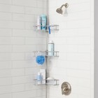 Threshold Tension Pole Aluminum Shower Caddy Bathroom Corner Shelf Organizer