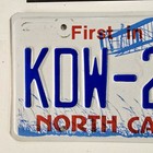 North Carolina License Plate     free         Real Nc First In Flight Tag Kdw 2114