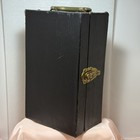 Vintage Travel Bar Mcm Barware Hard Case Black W red Interior 6166top