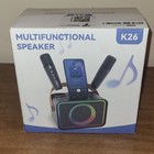 Wireless Karaoke Speaker  2 Microphones  Bluetooth  Led  Portable  Music Player