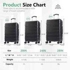 3pcs Suitcases Carry-on Set Hardside Expandable Spinner Travel Stylish Luggage
