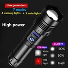 Powerful Xhp120 Led Flashlight Usb C Rechargeable Tactical Camping Torch
