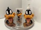 Vintage Daffy Duck 3-piece Bath Set - Soap Dispenser  Toothbrush Holder  Tumbler