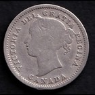 Canada 1858 10c Ten Cent Silver Coin Queen Victoria Vg  925 Silver