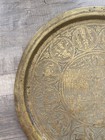 Antique Brass Copper Inlaid Islamic Sikh Plate Tray Middle Eastern Cairo