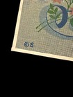 Vintage Needlepoint Canvas Hand Painted Letter S Initial Scroll Floral Mesh