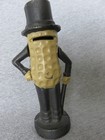 Vintage Mr Peanut Cast Iron Piggy Bank  5 1 2  Tall