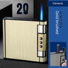 Creative Men s Portable 20 Pcs Cigarette Case With Gas Lighters