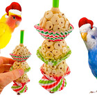 Bonka Bird Toys 2747 Christmas Three Mini Cake Sola Atta Chew Parrot Cage Toy