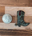 Pretty Cowgirl Boot Magnetic Brooch   Western Pin  Hat Jewelry  Western Jewelry 